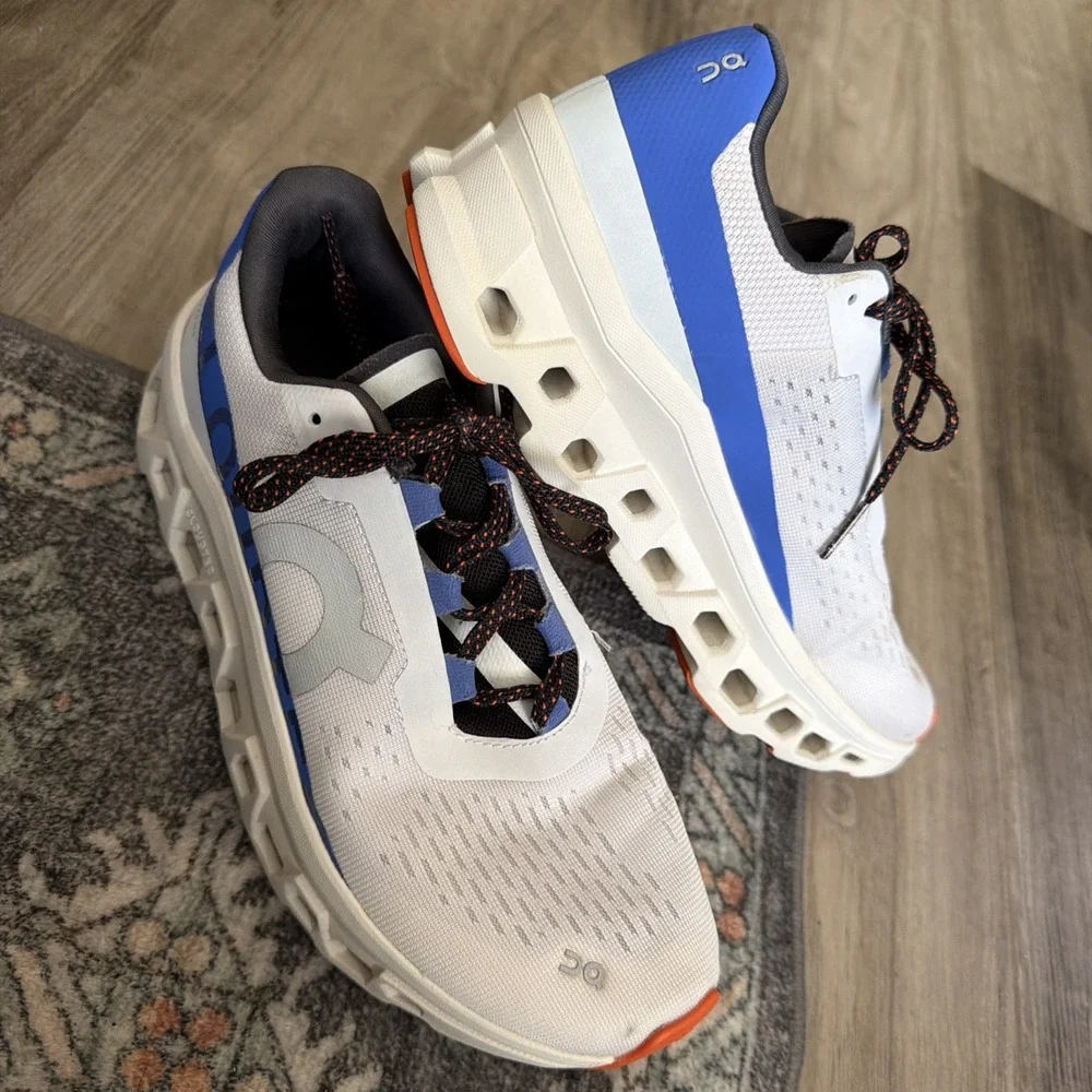On CloudTec Cloud monster Running Shoes Womens 7.5 White Blue Athletic Sneakers